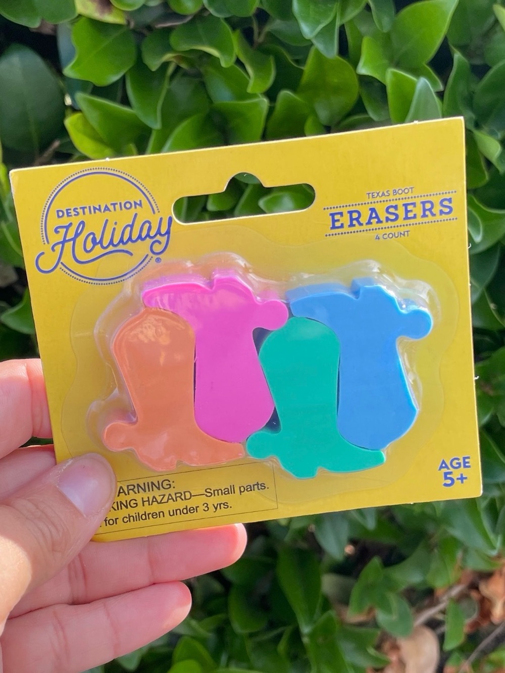 Kids Texas Boot Erasers - Pink, Orange, Green, Blue